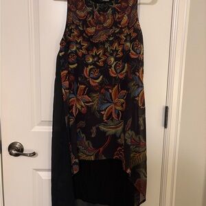 Desigual Floral Embellished Multicolor Dress — Black, Red, Orange